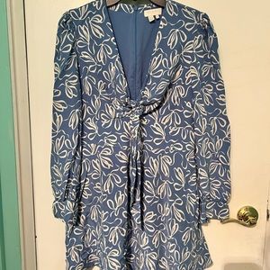 Ted Baker floral long sleeve light blue Heidiee dress